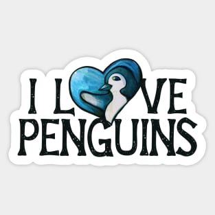 I Love Penguins Sticker